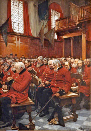  Picture of 'The Last Muster, Sunday at the Royal Hospital, Chelsea' by Hubert von Herkomer.