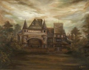 Painting of 'Lululaund, Bushey', by Jill Christine Ibrom.