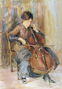 'Aunt Playing the Cello' by Kate Ethyl Cowderoy