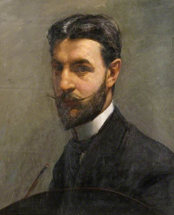 Self Portrait with Palette by Albert Ranney Chewett