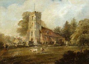 Picture 'Parish Church of St James, Bushey' by James Charles Oldmeadow