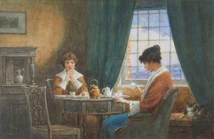 Domestic scene by William A Sims